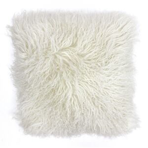 Paoletti Mongolian Sheepskin Cushion Cover - White Wool - One Size Paoletti Mongolian Sheepskin Cushion Cover - White Wool - One Size