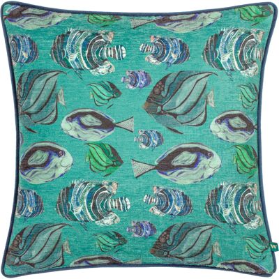 Wylder - Tropics Abyss Fish Repeat - Teal - Cushion Cover Wylder - Tropics Abyss Fish Repeat - Teal - Cushion Cover