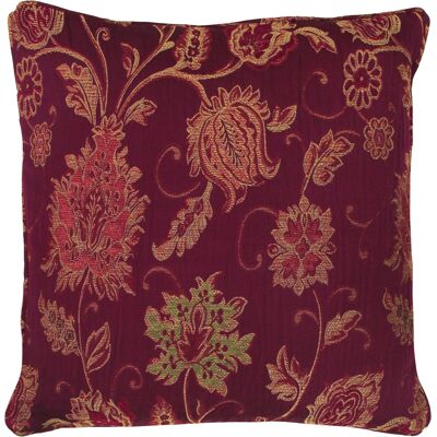 Paoletti Zurich Floral Jacquard Cushion Cover - Red - One Size Paoletti Zurich Floral Jacquard Cushion Cover - Red - One Size