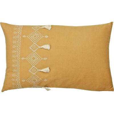 Furn. - Pritta - Mustard - Embroidered Diamond - Cushion Furn. - Pritta - Mustard - Embroidered Diamond - Cushion