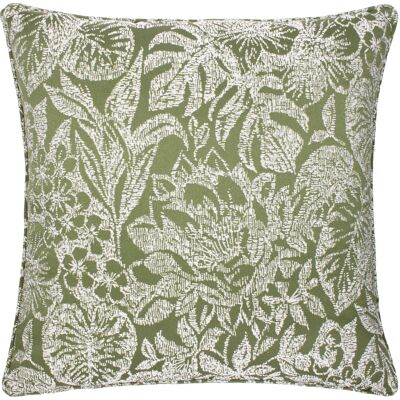 Wylder Nature Bali Botanical Jacquard Cushion Cover - Olive - Size 50 Cm X 50 Cm Wylder Nature Bali Botanical Jacquard Cushion Cover - Olive - Size 50 Cm X 50 Cm