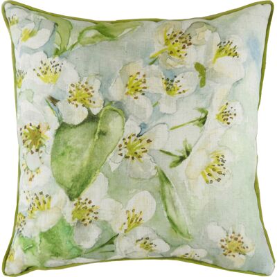 Evans Lichfield Blossoms Pear Piped Cushion Cover - Green - One Size Evans Lichfield Blossoms Pear Piped Cushion Cover - Green - One Size