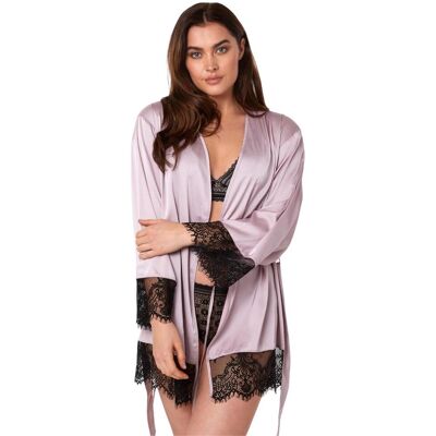 Playful Promises Womens Wolf & Whistle Alaia Kimono Robe - Pink Polyamide - Size Small Playful Promises Womens Wolf & Whistle Alaia Kimono Robe - Pink Polyamide - Size Small
