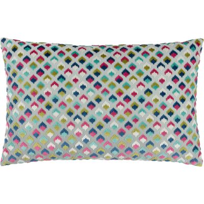 Paoletti Lexington Velvet Jacquard Cushion Cover - Multicolour - Size 40 Cm X 60 Cm Paoletti Lexington Velvet Jacquard Cushion Cover - Multicolour - Size 40 Cm X 60 Cm