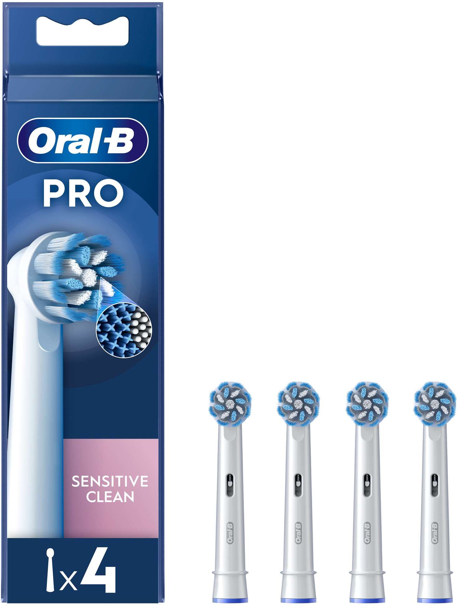 Oral B Unisex Oral-B Pro Sensitive Clean Electric Toothbrush Heads - 4 Pack For Gentle Plaque Removal - One Size