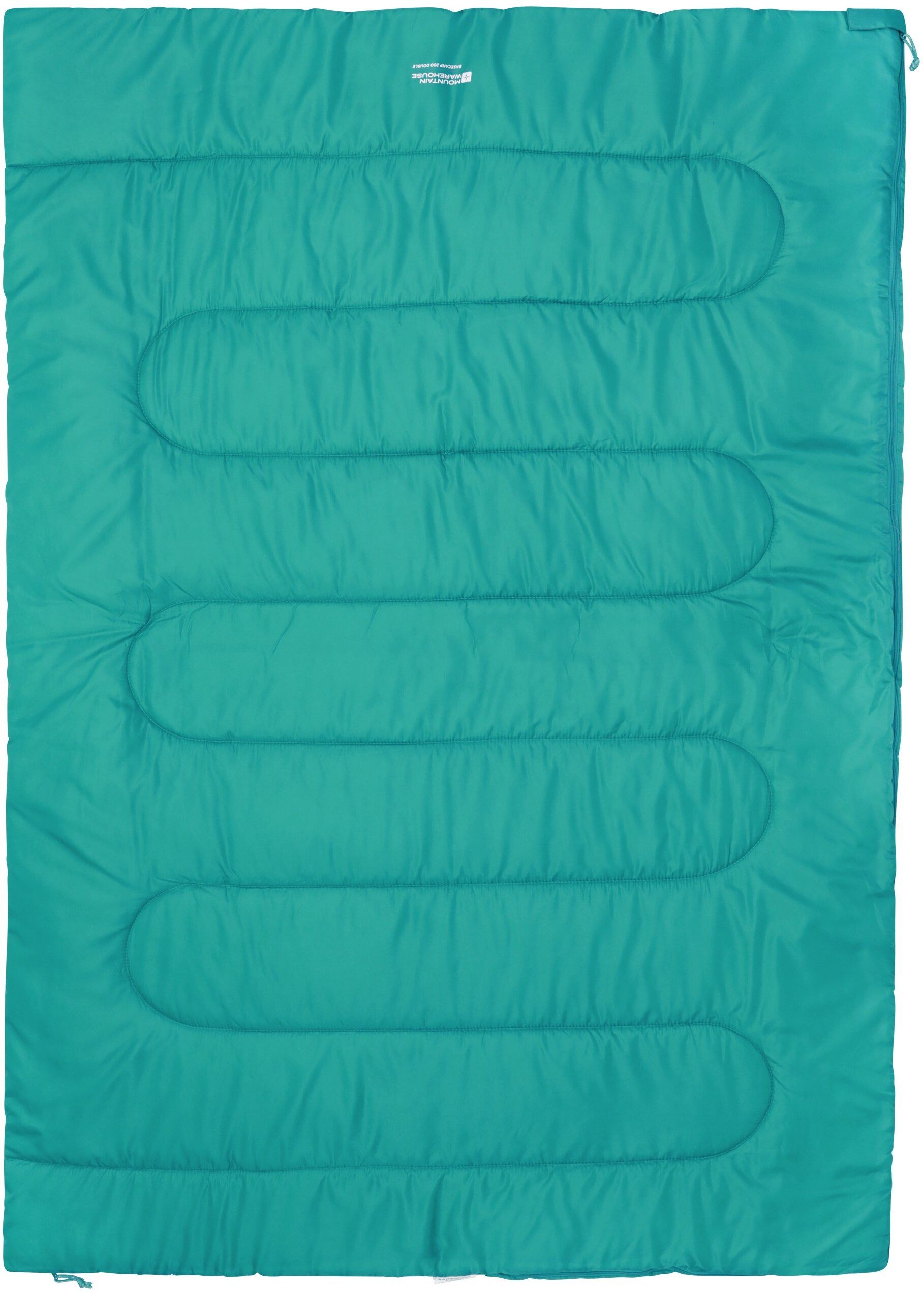 Mountain Warehouse 'Basecamp 200' Unisex Double Sleeping Bag Insulated Summer Travel Camping Bag Teal - One Size