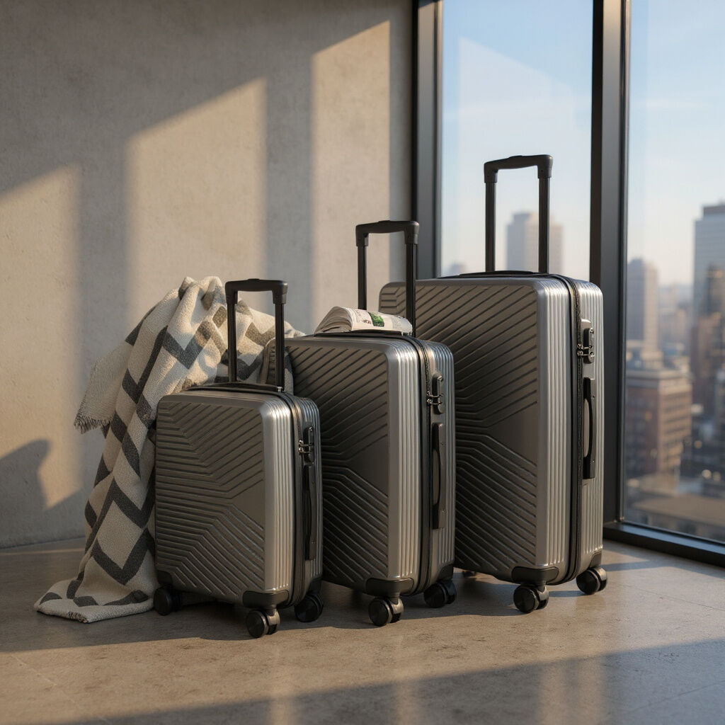 Infinity Leather Unisex Hardshell Charcoal Grey Suitcase Robust 8 Wheel Cabin Luggage Case Bag - Dark Grey Abs - Size Medium