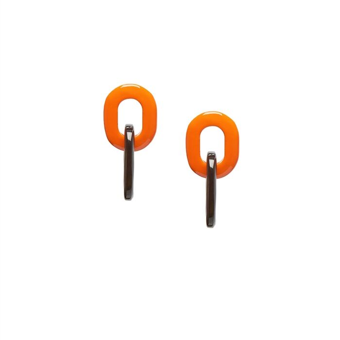 Branch Jewellery Earrings Oval Link In Orange