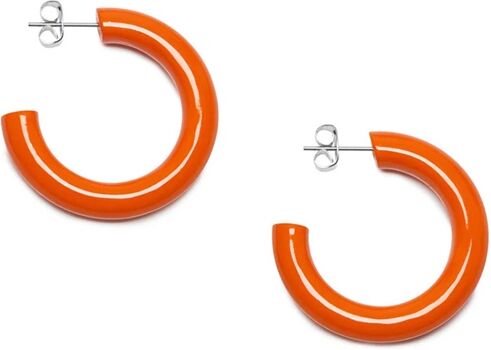 Branch Jewellery Earrings Lacquered Hoops In Orange