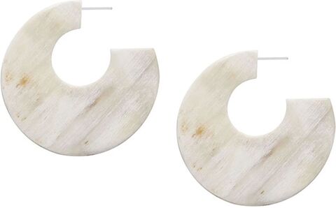 Branch Jewellery Earrings Flat Hoops In White Natural