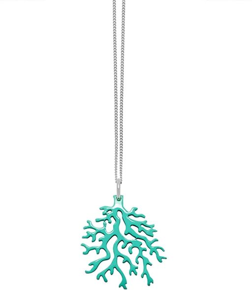 Branch Jewellery Necklace Coral Shape Pendant In Aquamarine Blue