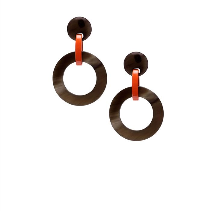 Branch Jewellery Earrings Round Link In Orange