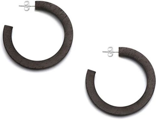 Branch Jewellery Earrings Wood Classic Hoops In Black