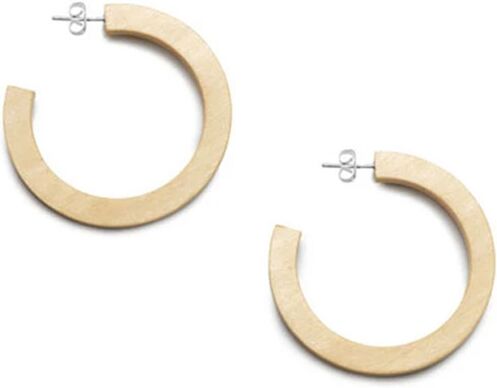 Branch Jewellery Earrings Wood Classic Hoops In White