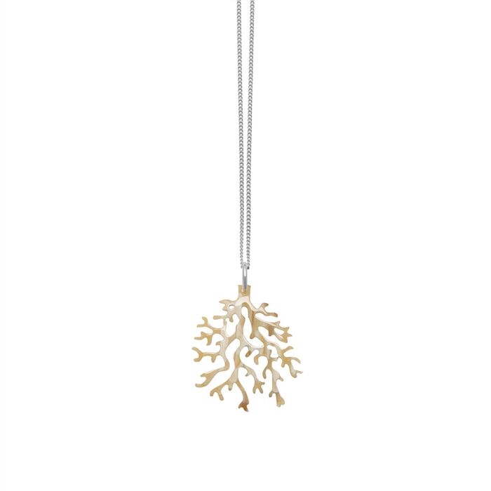 Branch Jewellery Necklace Coral Shape Pendant In White Natural
