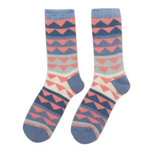 Miss Sparrow ‘Fluffy Triangle’ Ladies Socks In Blue