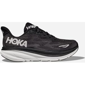 HOKA Women's Clifton 9 Road Running Shoes in Black/White, Size 6