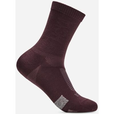 HOKA Merino Trail Crew Run Sock in Deep Mauve, Size Medium HOKA Merino Trail Crew Run Sock in Deep Mauve, Size Medium