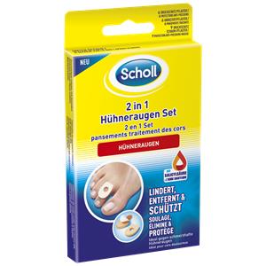 Scholl Foot Care Foot Health 2 in 1 Corns Set Pressure protection plasters 6 pcs. + Active ingredient plasters 6 pcs. + Pressure protection foam plasters 9 pcs. 1 Stk.