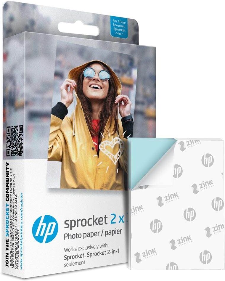 HP Zink Sprocket 2x3 Inch Premium Zink Sticky-Back Photo Paper 50 Sheets- Print, Copy, Scan & Fax Accessories~~Printer Accessories~~Printer Consumables