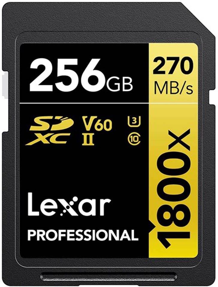Lexar 256GB Professional 1800x 270MB/s UHS-II V60 SDXC Card Gold- Electronics Accessories~~Memory~~Flash Memory~~Flash Memory Cards