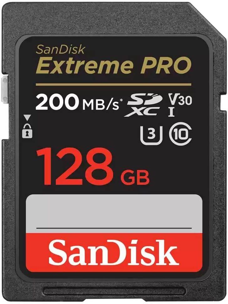Sandisk 128GB Extreme PRO 200MB/s UHS-I SDXC Memory Card- Electronics Accessories~~Memory~~Flash Memory~~Flash Memory Cards