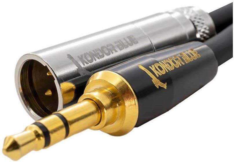 Kondor Blue Mini XLR to 3.5mm Gold Stereo Plug 14-in Cable Black- Electronics Accessories~~Cables~~Audio & Video Cables