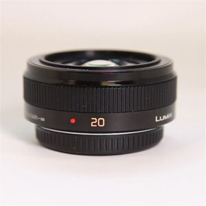 Used Panasonic Lumix G 20mm f/1.7 II ASPH Pancake Lens Black- Camera & Optic Accessories~~Camera & Optic Lenses~~Camera Lenses