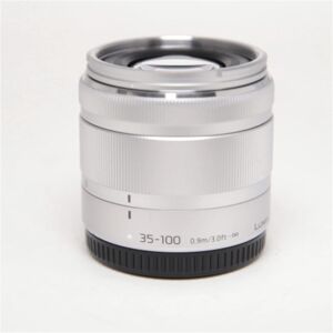 Used Panasonic Lumix G Vario 35-100mm f/4-5.6 ASPH MEGA O.I.S. Lens Silver- Camera & Optic Accessories~~Camera & Optic Lenses~~Camera Lenses