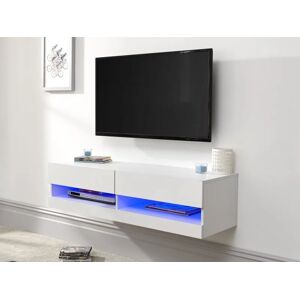 GFW Galicia 120cm White Wall TV Cabinet With LED Lighting