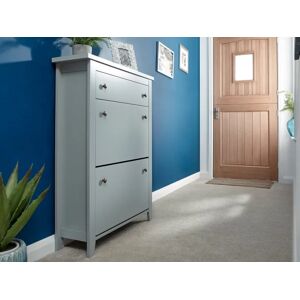 GFW Deluxe Grey 2 Tier Shoe Cabinet