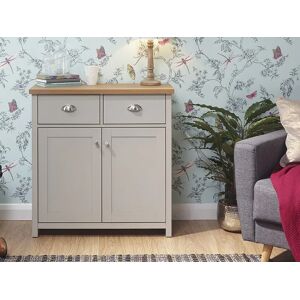 GFW Lancaster Grey and Oak 2 Door 2 Drawer Compact Sideboard