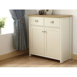 GFW Lancaster Cream and Oak 2 Door 2 Drawer Compact Sideboard