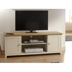 GFW Lancaster Cream and Oak 2 Door Large TV Cabinet