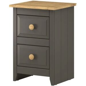 Core Products Core Capri Carbon and Waxed Pine 2 Drawer Petite Bedside Table