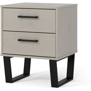 Core Products Core Texas Grey Waxed Pine 2 Drawer Bedside Table