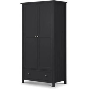 Julian Bowen Maine Anthracite 2 Door 1 Drawer Wardrobe