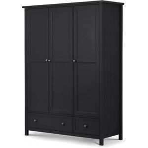 Julian Bowen Maine Anthracite 3 Door 2 Drawer Wardrobe
