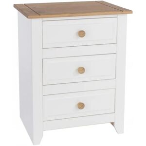 Core Products Core Capri White 3 Drawer Bedside Table