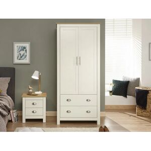 GFW Lancaster Cream and Oak 2 Door 2 Drawer Wardrobe