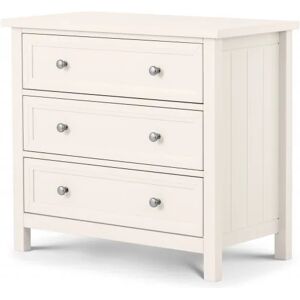 Julian Bowen Maine Surf White 3 Drawer Low Chest of Drawers