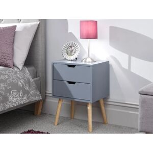 GFW Nyborg 2 Drawer Dark Grey Bedside Table GFW Nyborg 2 Drawer Dark Grey Bedside Table