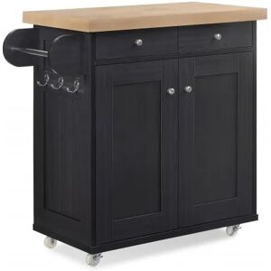 LPD Portland Black 2 Door 2 Drawer Kitchen Island LPD Portland Black 2 Door 2 Drawer Kitchen Island