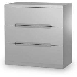 Julian Bowen Manhattan Grey High Gloss 3 Drawer Low Chest of Drawers Julian Bowen Manhattan Grey High Gloss 3 Drawer Low Chest of Drawers