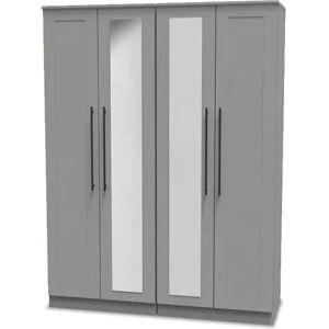 Welcome Beverley 4 Door Tall Mirrored Wardrobe Assembled Welcome Beverley 4 Door Tall Mirrored Wardrobe Assembled