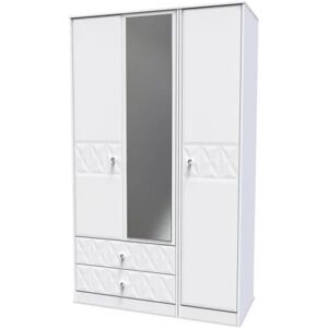 Welcome San Jose 3 Door 2 Drawer Tall Mirrored Triple Wardrobe Assembled Welcome San Jose 3 Door 2 Drawer Tall Mirrored Triple Wardrobe Assembled