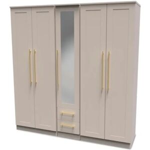 Welcome Haworth 5 Door 2 Drawer Tall Mirrored Wardrobe Assembled Welcome Haworth 5 Door 2 Drawer Tall Mirrored Wardrobe Assembled