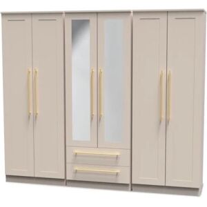 Welcome Haworth 6 Door 2 Drawer Tall Mirrored Wardrobe Assembled Welcome Haworth 6 Door 2 Drawer Tall Mirrored Wardrobe Assembled