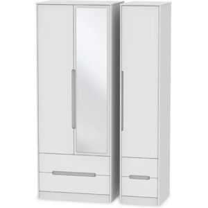Welcome Monaco 3 Door 4 Drawer Tall Mirrored Triple Wardrobe Assembled Welcome Monaco 3 Door 4 Drawer Tall Mirrored Triple Wardrobe Assembled
