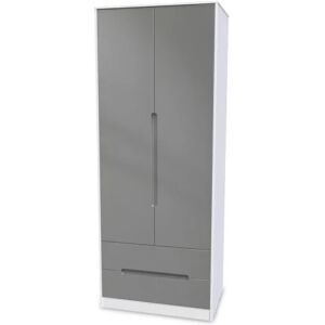 Welcome Monaco Gloss 2 Door 2 Drawer Tall Double Wardrobe Assembled Welcome Monaco Gloss 2 Door 2 Drawer Tall Double Wardrobe Assembled